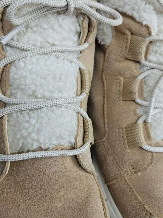 Sorel Womens 9 NL4451-262 Cozy Suede Winter Boots Sherpa Lined Booties Beige - Picture 9 of 15